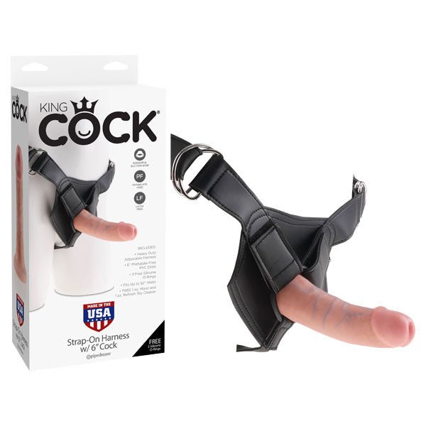 King Cock Strap - On Harness With 6'' Dong - 15.2 cm (6'') Strap - On