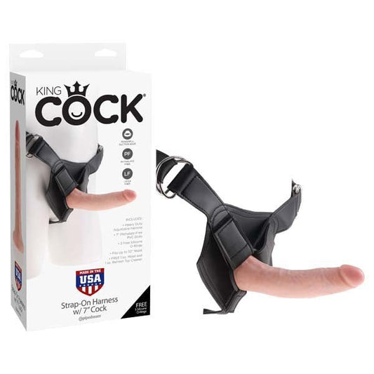 King Cock Strap - On Harness With 7'' Cock - 17.8 cm (7'') Strap - On