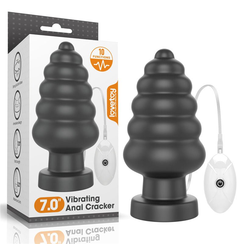 King Sized 7'' Vibrating Anal Cracker - 17.8 cm XL Vibrating Butt Plug