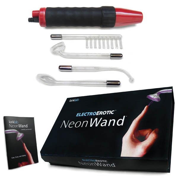 KinkLab Neon Wand Electrosex Kit - Purple E - Stim Kit - 5 Piece Set