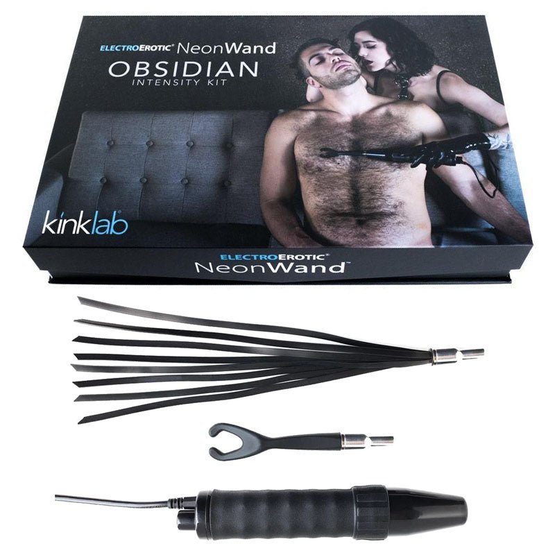 KinkLab Obsidian Neon Wand Intensity Kit E-Stim Kit - 3 Piece Set