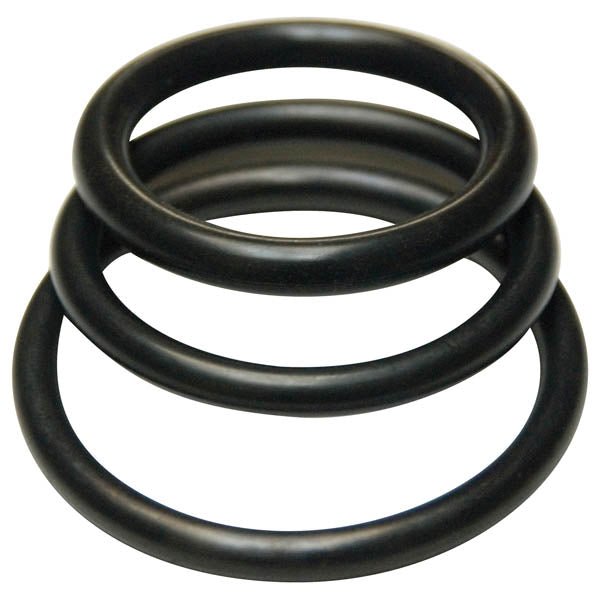 KinkLab Rubber Cock Rings Black Rubber Cock Rings - Set of 3 Sizes