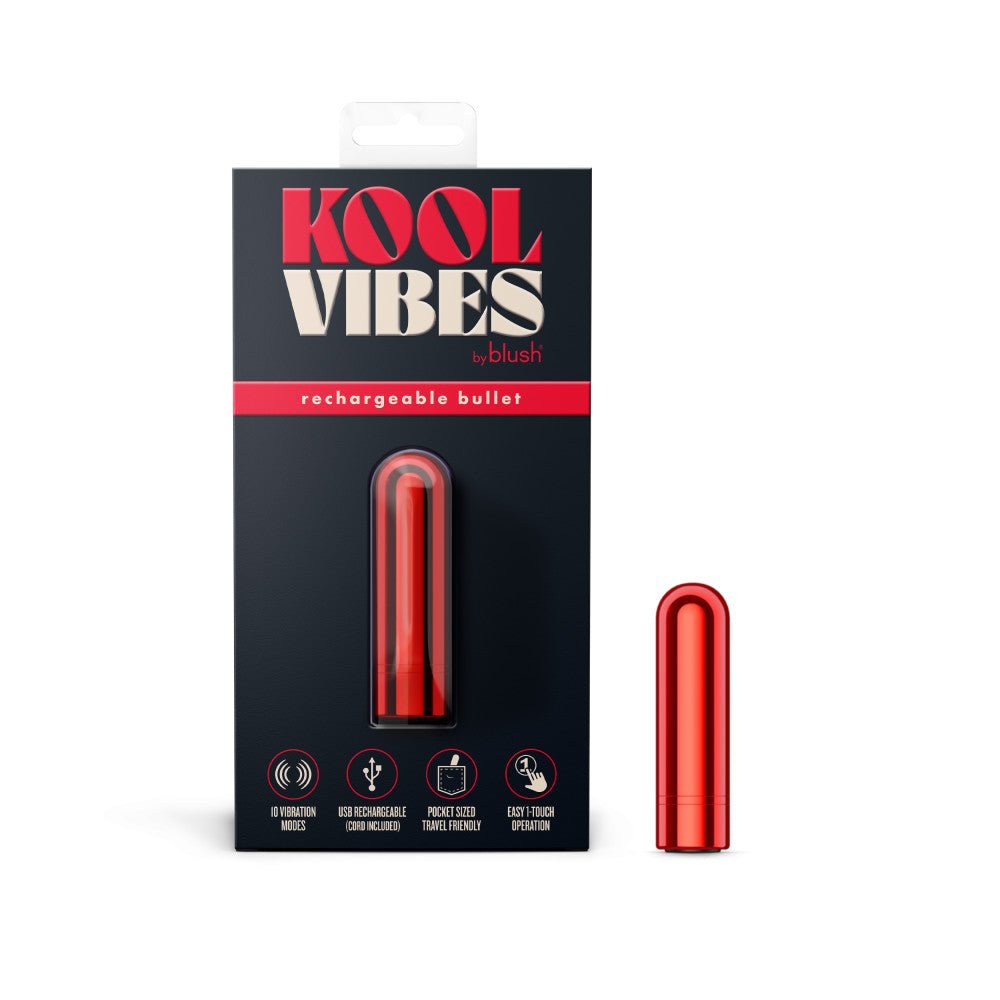 Kool Vibes - Rechargeable Mini Bullet - Cherry Red 6.4 cm USB Rechargeable