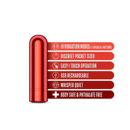 Kool Vibes - Rechargeable Mini Bullet - Cherry Red 6.4 cm USB Rechargeable