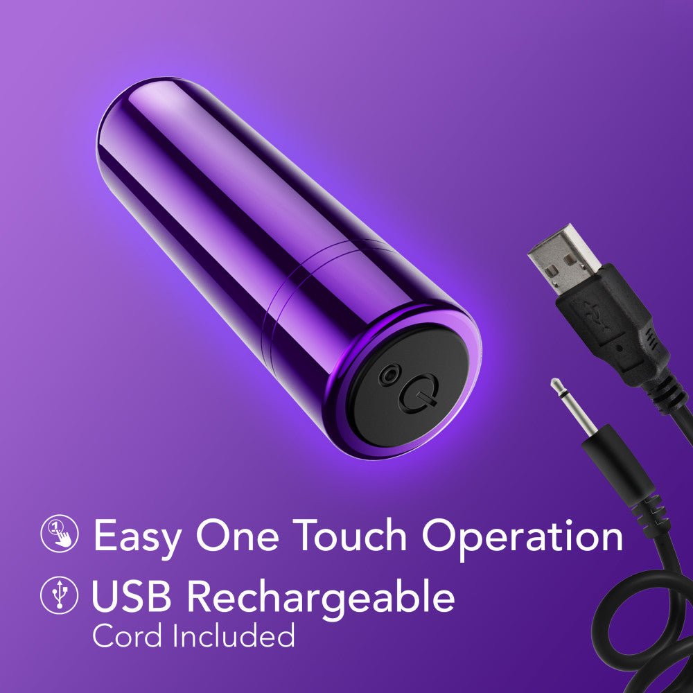 Kool Vibes - USB Rechargeable Mini Bullet - Grape Purple 6.4 cm