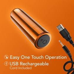 Kool Vibes - USB Rechargeable Mini Bullet - Tangerine - Orange 6.4 cm