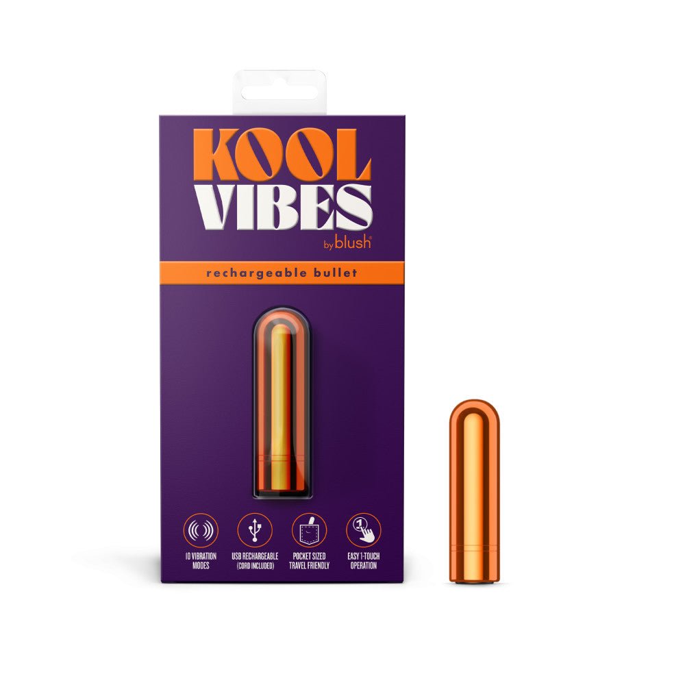 Kool Vibes - USB Rechargeable Mini Bullet - Tangerine - Orange 6.4 cm