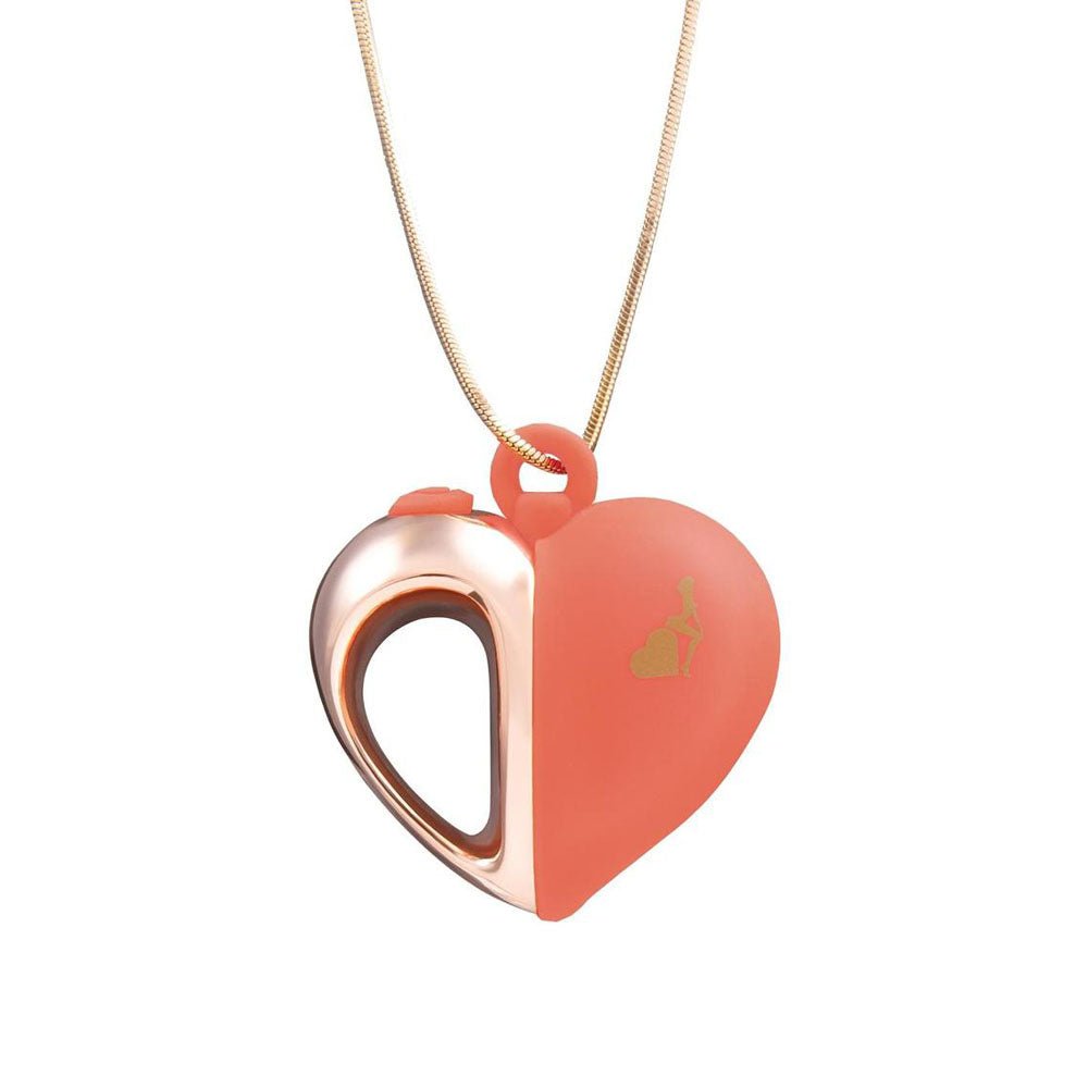 LAPDANCE Heart Pendant Wearable Necklace Vibrator - Pink/Rose Gold USB Rechargeable