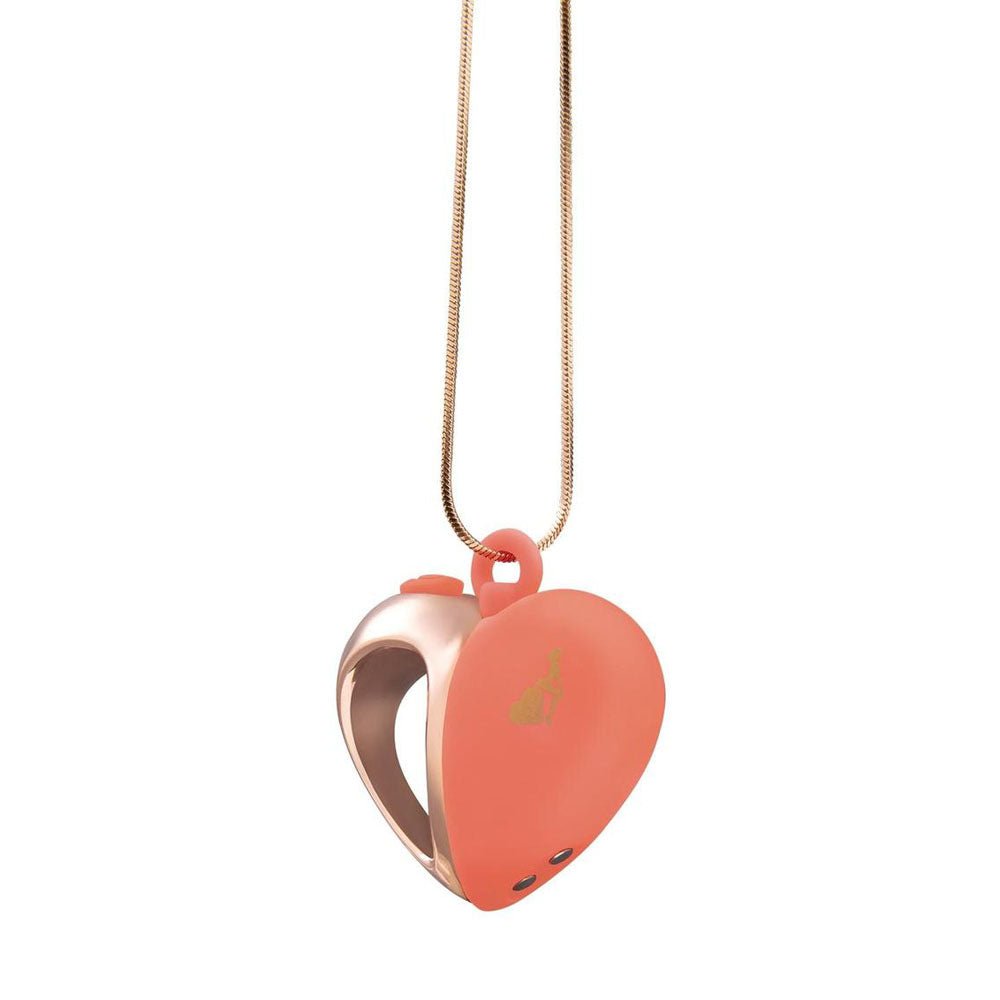 LAPDANCE Heart Pendant Wearable Necklace Vibrator - Pink/Rose Gold USB Rechargeable