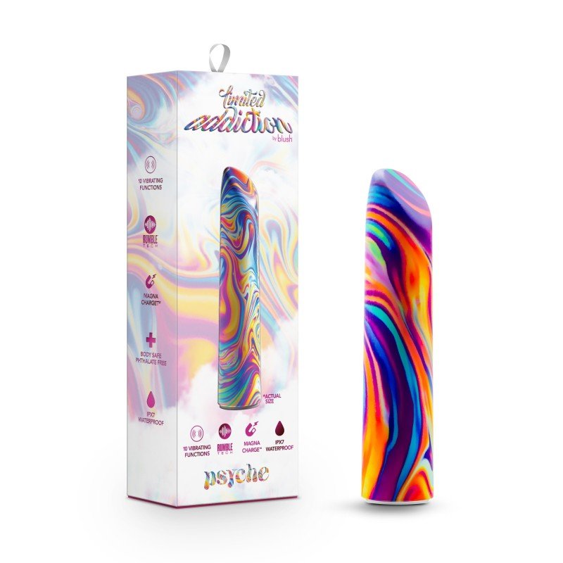 Limited Addiction Psyche - Power Vibe Rainbow 10.2 cm USB Rechargeable Bullet