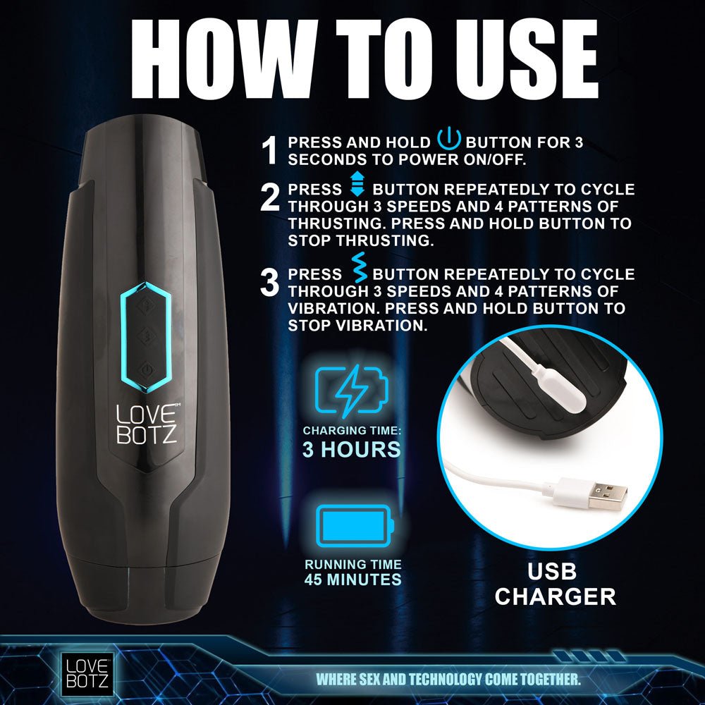 LoveBotz The Milker Max USB Rechargeable Male Masturbator