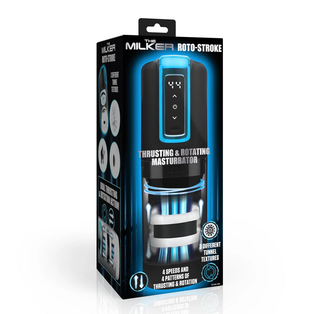 LoveBotz The Milker Roto - Stroke - USB Rechargeable Thrusting & Rotating Male Masturbator