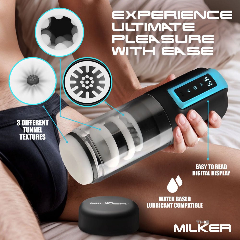 LoveBotz The Milker Roto - Stroke - USB Rechargeable Thrusting & Rotating Male Masturbator