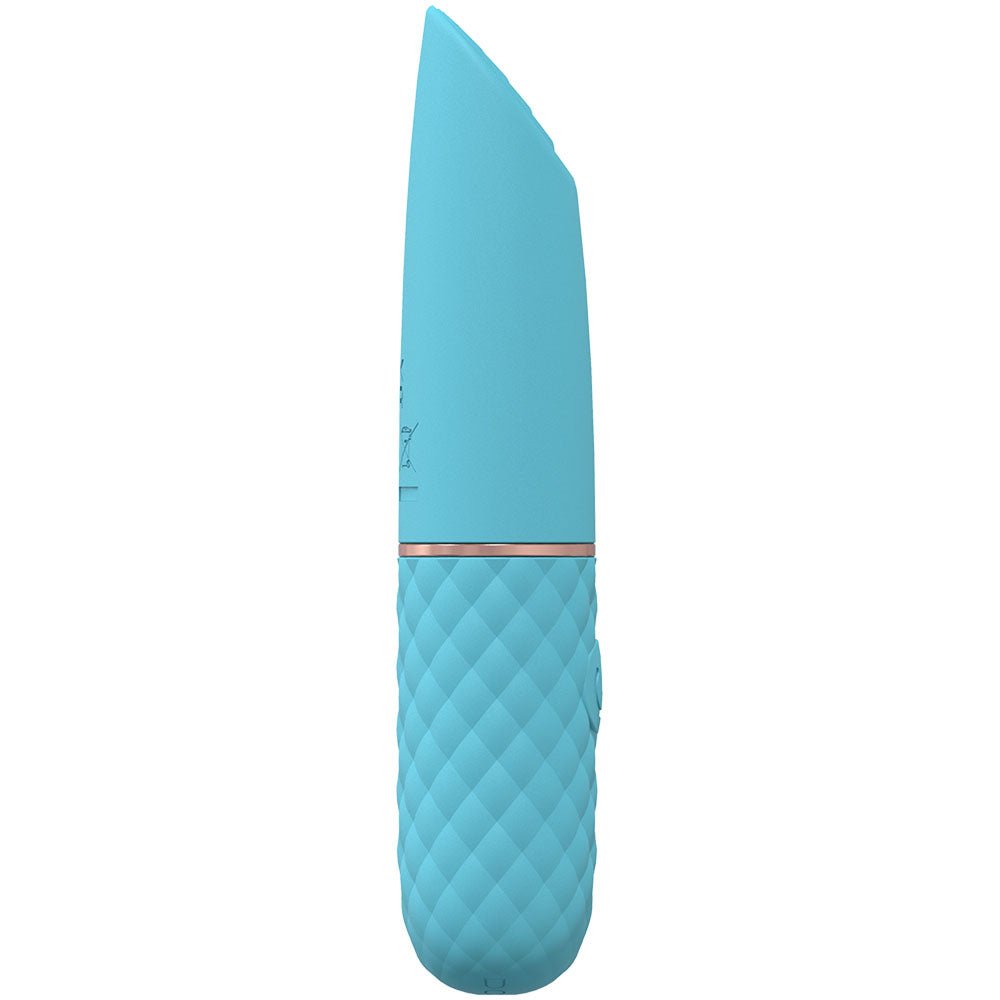 LOVELINE Beso Blue 10.6 cm USB Rechargeable Mini Lipstick Vibrator