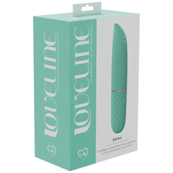 LOVELINE Beso Green 10.6 cm USB Rechargeable Mini Lipstick Vibrator