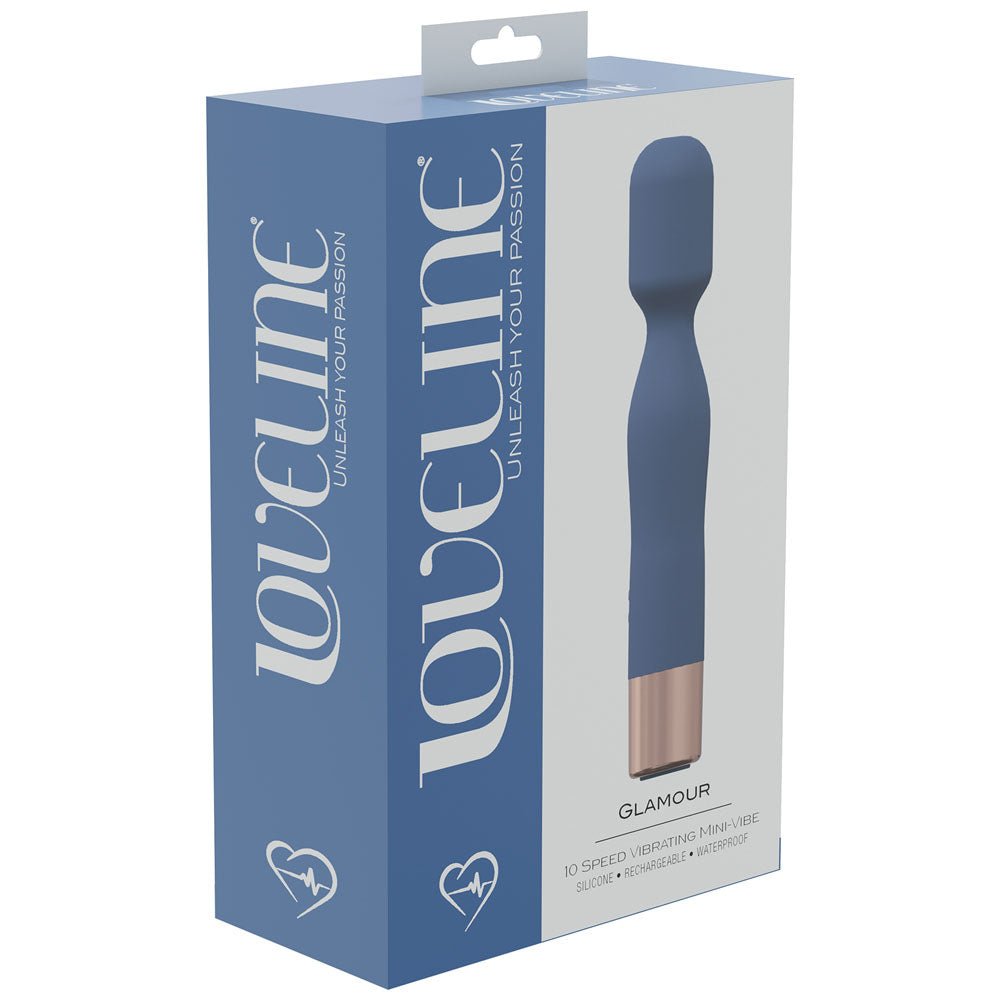 LOVELINE Glamour Blue 14.4 cm USB Rechargeable Massage Wand