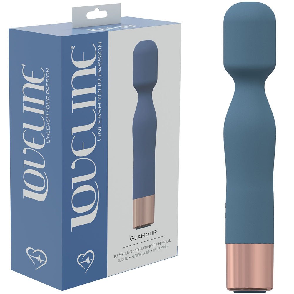 LOVELINE Glamour Blue 14.4 cm USB Rechargeable Massage Wand