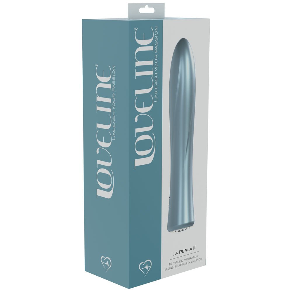 LOVELINE La Perla II - Pearlescent Blue 19.2 cm USB Rechargeable Vibrator