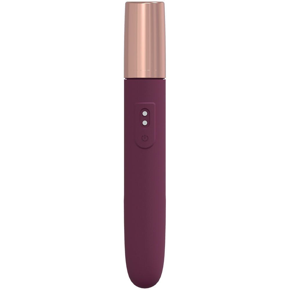 LOVELINE The Traveler Burgundy 17.6 cm USB Rechargeable Vibrator with Lube Applicator