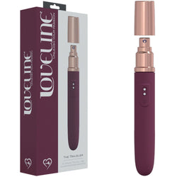 LOVELINE The Traveler Burgundy 17.6 cm USB Rechargeable Vibrator with Lube Applicator