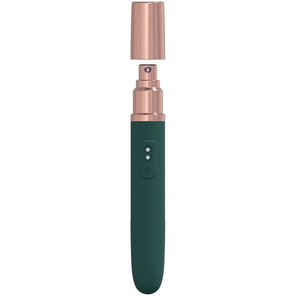 LOVELINE The Traveler Green 17.6 cm USB Rechargeable Vibrator with Lube Applicator