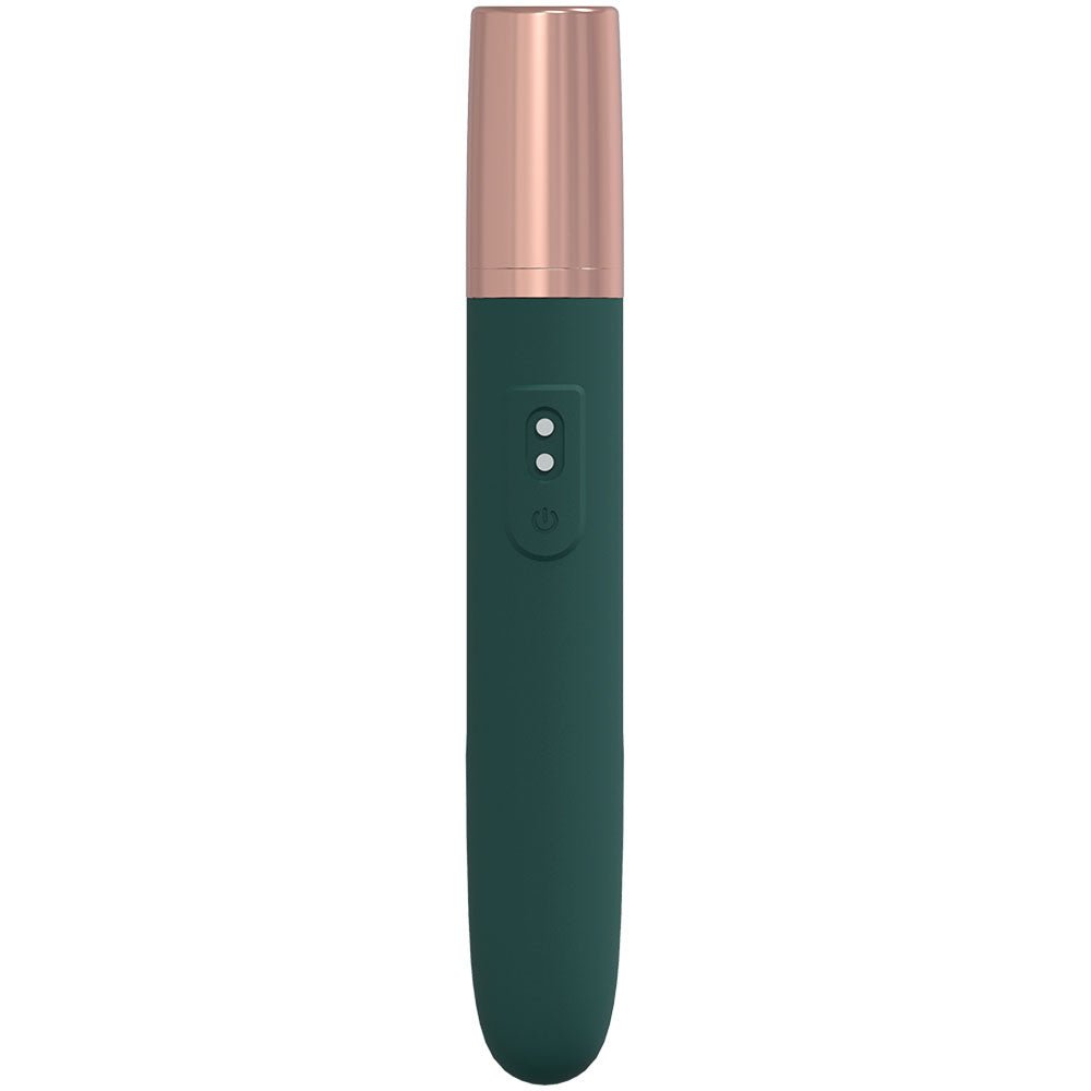 LOVELINE The Traveler Green 17.6 cm USB Rechargeable Vibrator with Lube Applicator