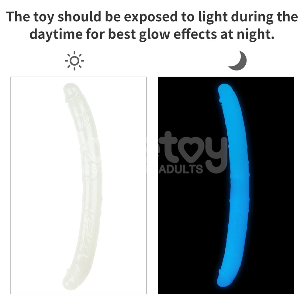 Lumino Play 18.5'' Double Dildo Glow in the Dark Blue 47 cm