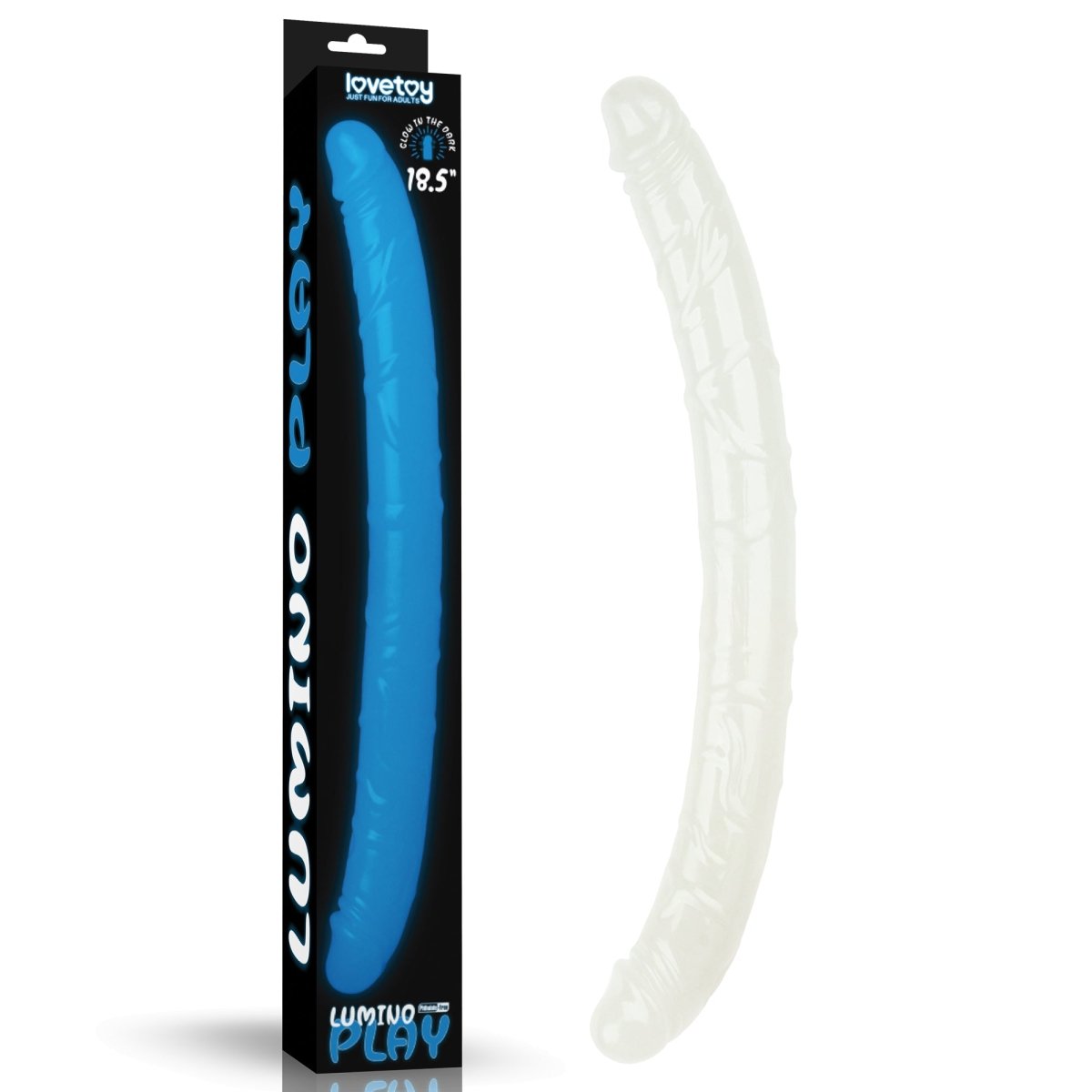 Lumino Play 18.5'' Double Dildo Glow in the Dark Blue 47 cm