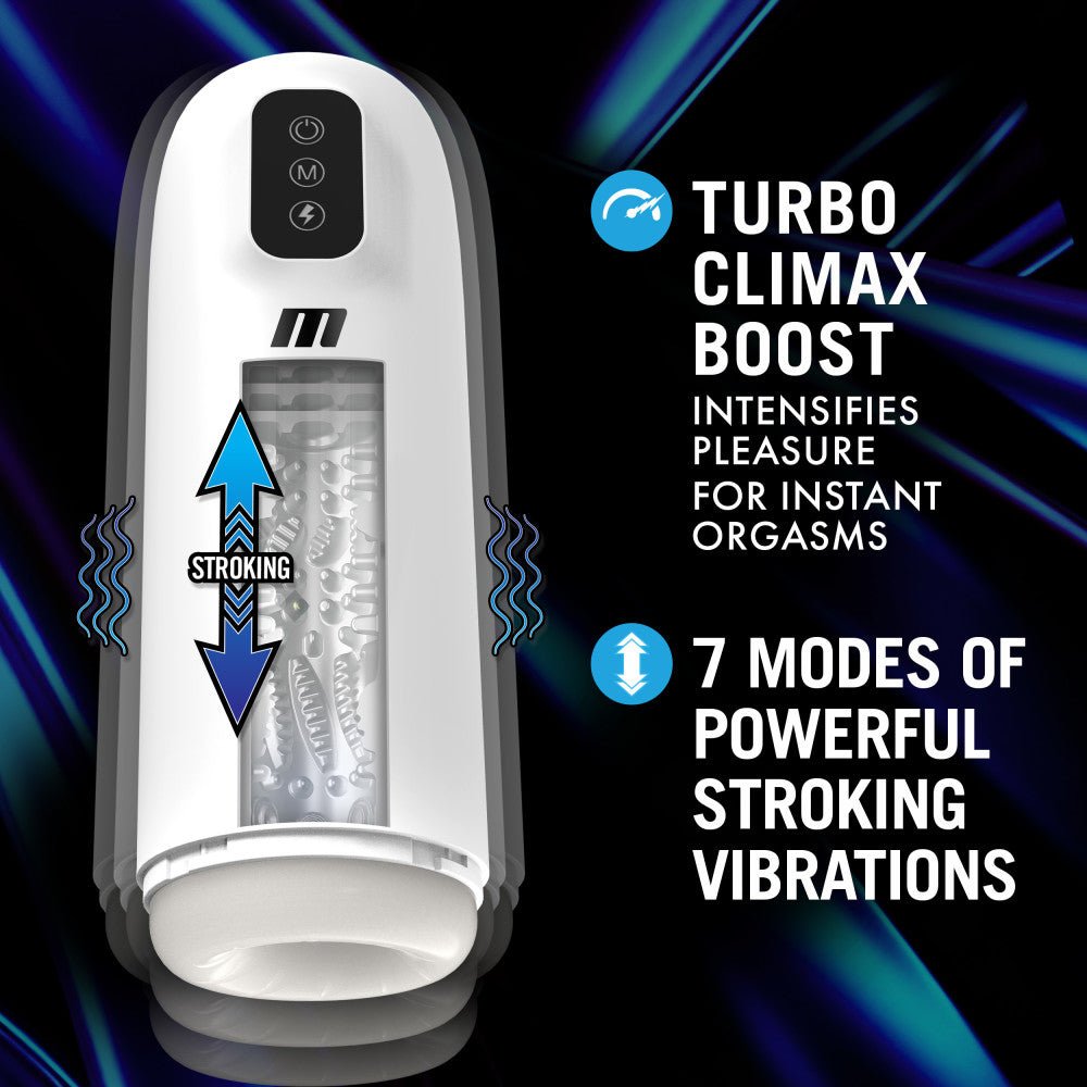 M For Men Robo - Bator - White USB Rechargeable Vibrating Auto Stroker