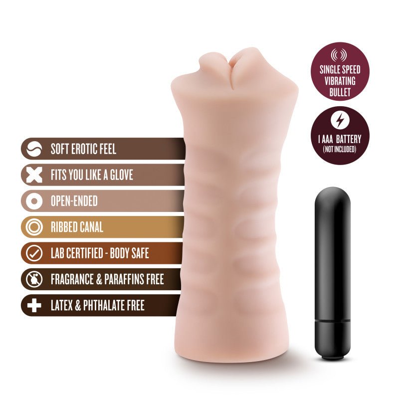 M for Men - Skye - Flesh Vibrating Mouth Stroker