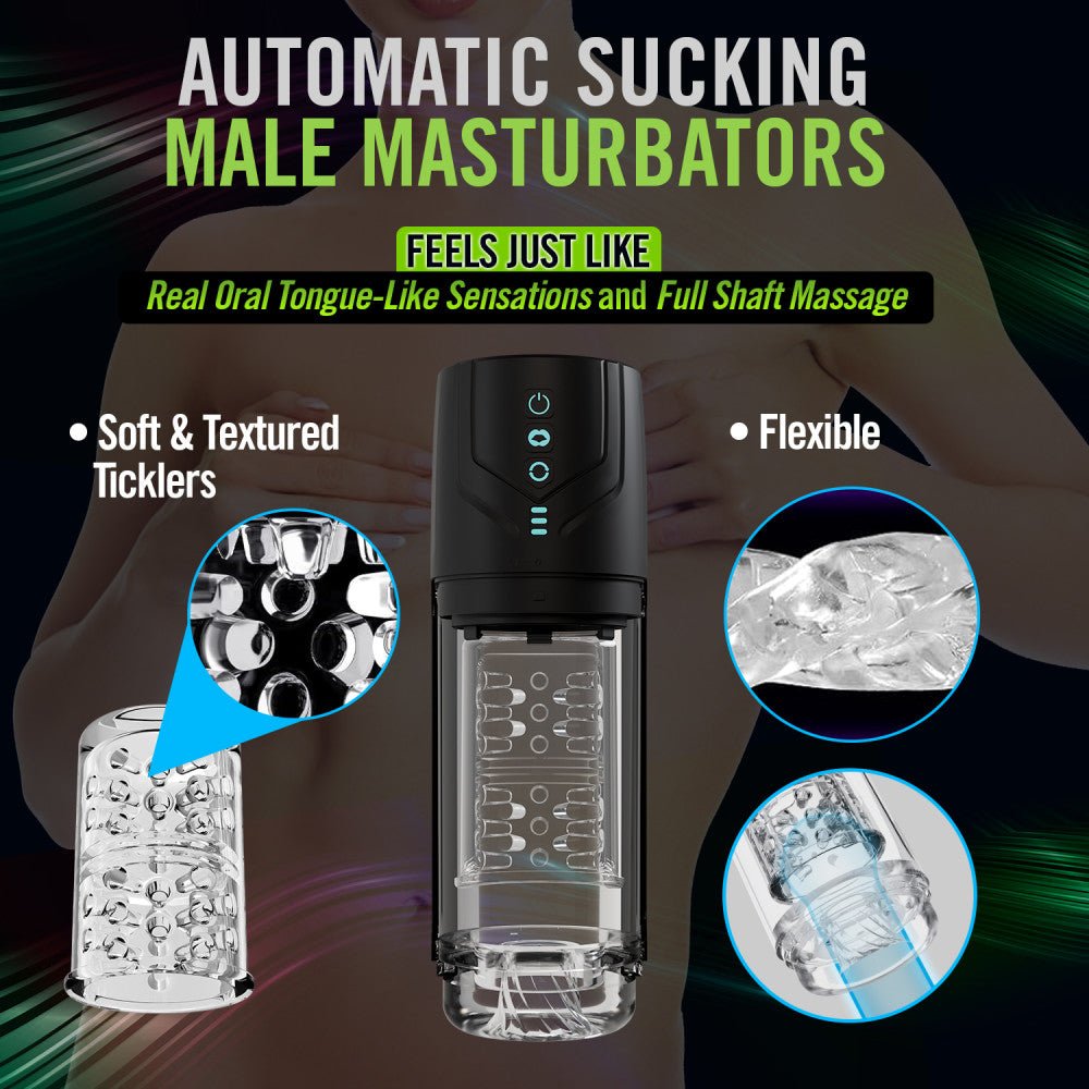 M For Men - Whirlwind Pro - Clear USB Rechargeable Rotating & Sucking Auto Stroker