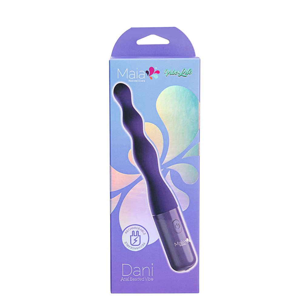 Maia DANI Purple 17.8 cm USB Rechargeable Beaded Vibrator