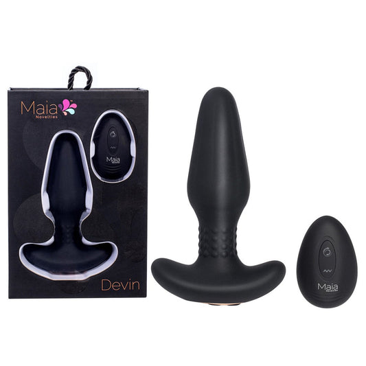 Maia DEVIN Black USB Rechargeable Vibrating Butt Plug