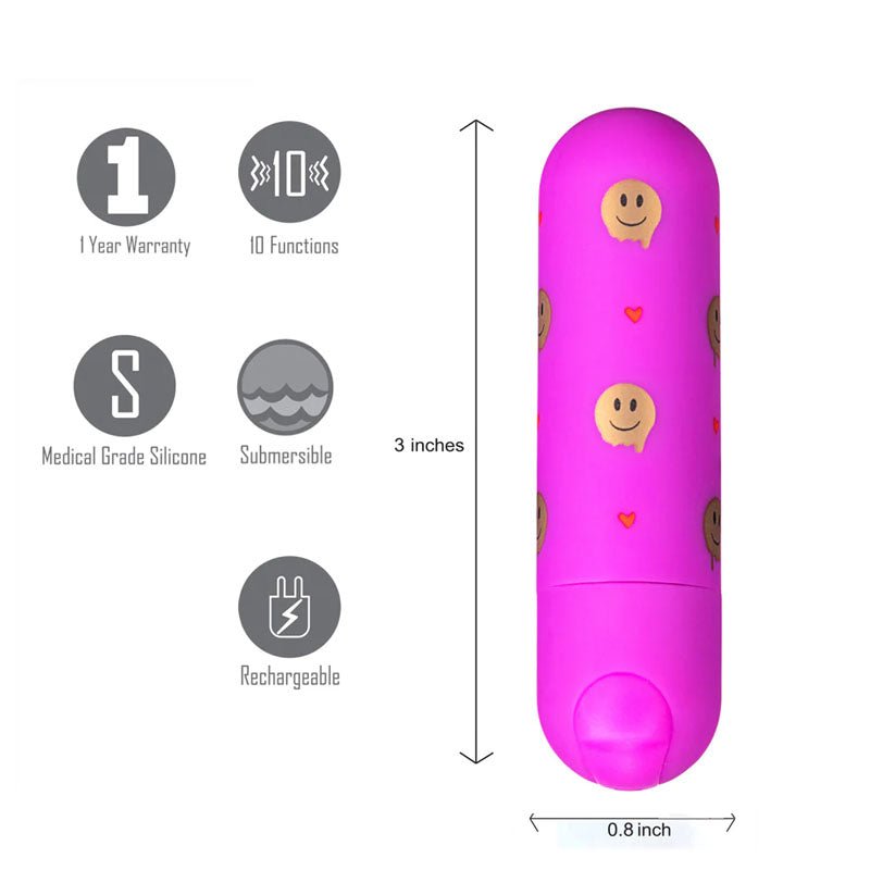 Maia Giggly Pink 7.6 cm USB Rechargeable Bullet