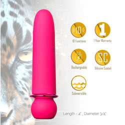 Maia JAGUAR - Pink 10.1 cm USB Rechargeable Bullet