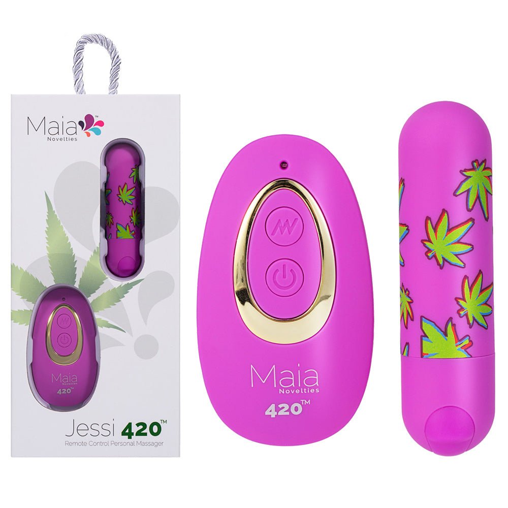 Maia JESSI 420 Remote Purple 7.6 cm Rechargeable Bullet with Wireless Remote