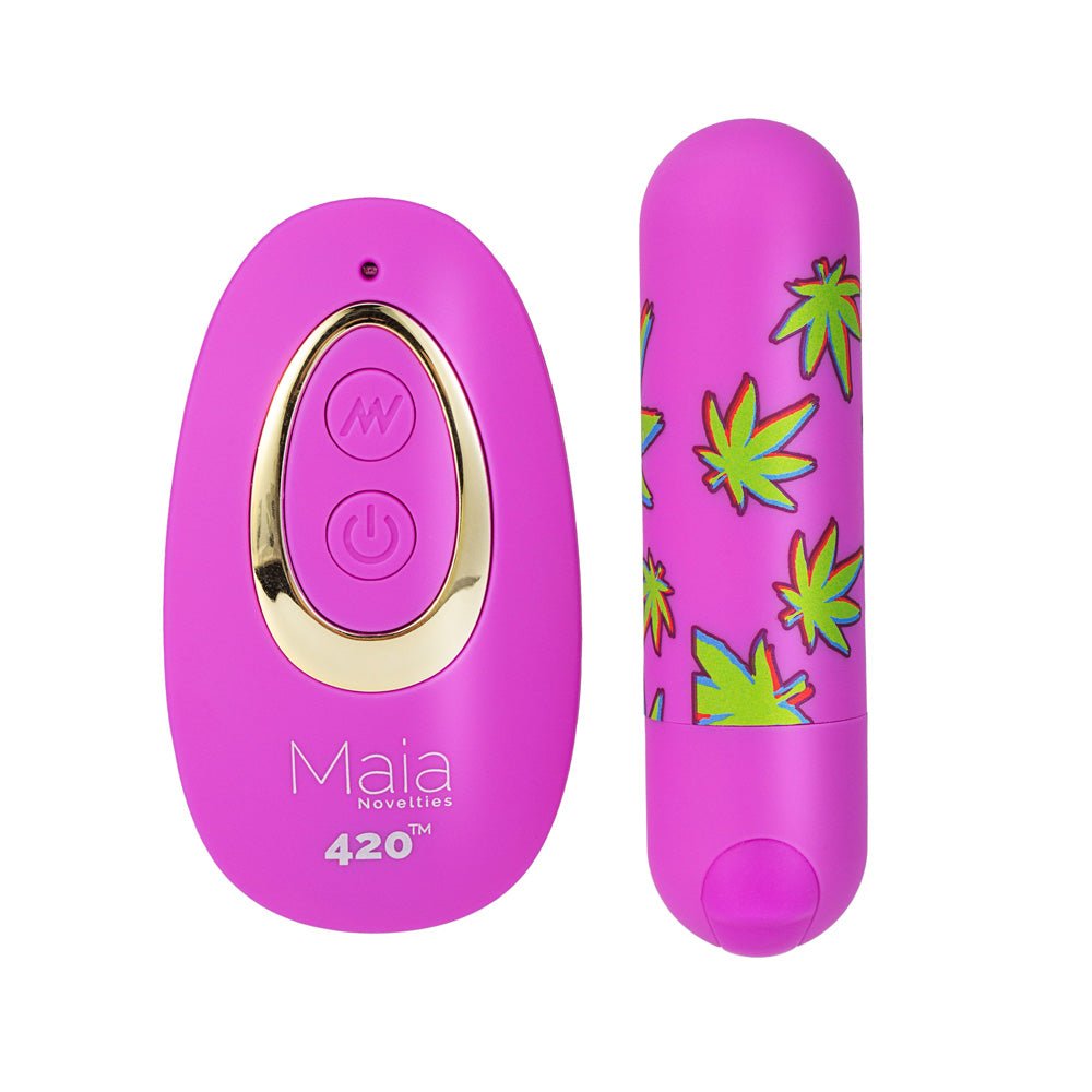 Maia JESSI 420 Remote Purple 7.6 cm Rechargeable Bullet with Wireless Remote