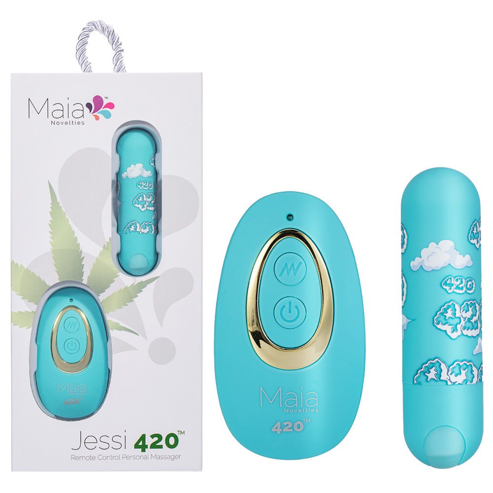 Maia JESSI 420 Remote Sky Blue 7.6 cm Rechargeable Bullet with Wireless Remote