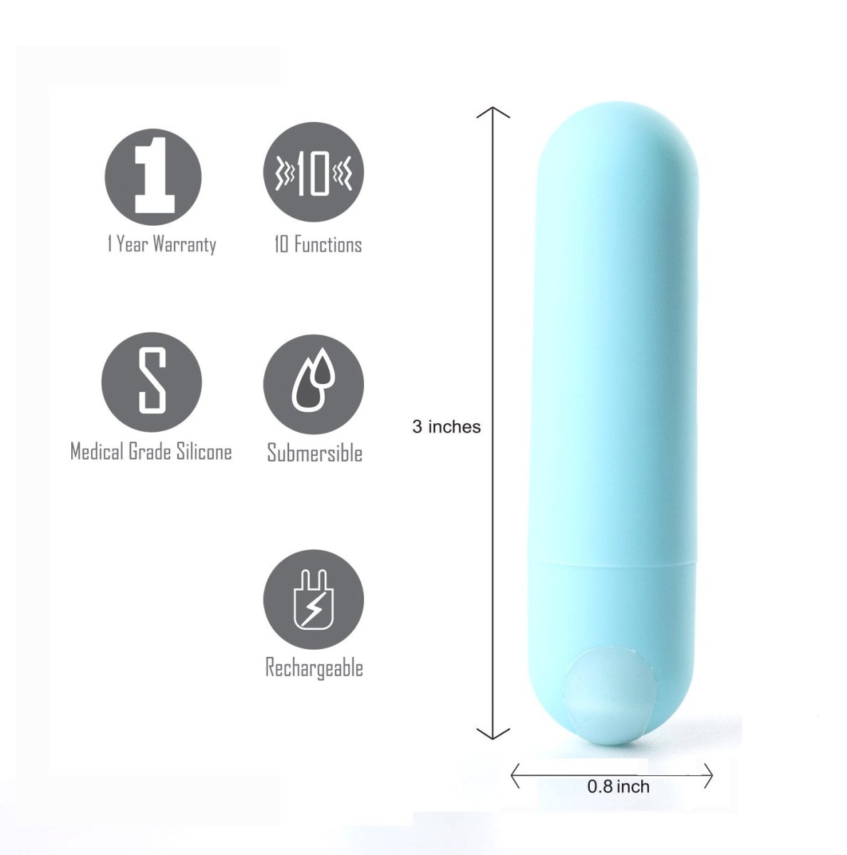 Maia Jessi - Teal 7.6 cm USB Rechargeable Bullet