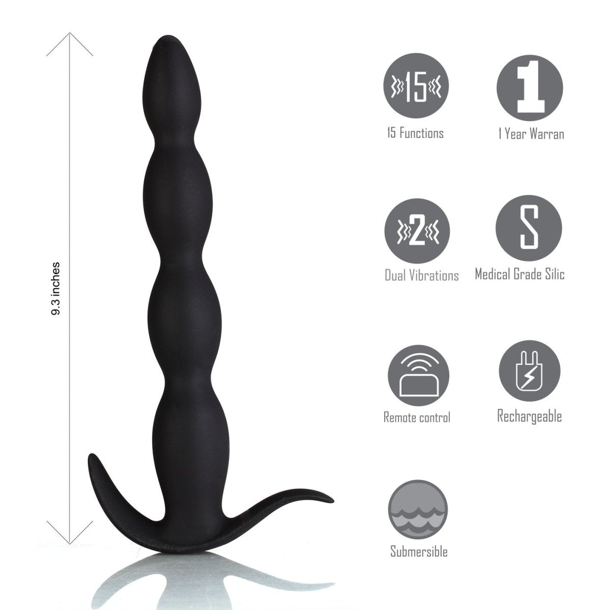 Maia Mason - 23.6 cm USB Rechargeable Anal Beads with Wireless Remote