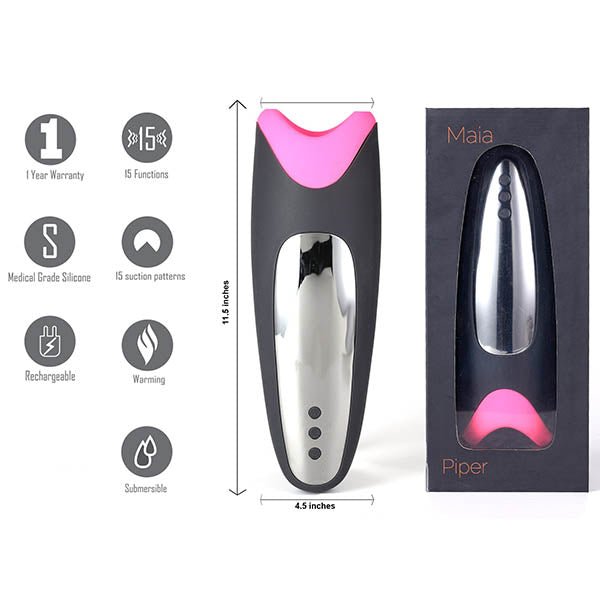 Maia Piper USB Rechargeable Heating & Vibrating Masturbator