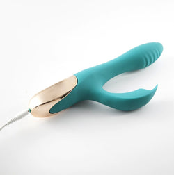 Maia Skyler - 21.6 cm Green USB Rechargeable Bendable Rabbit Vibrator