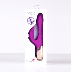 Maia Skyler - 21.6 cm USB Purple Rechargeable Bendable Rabbit Vibrator