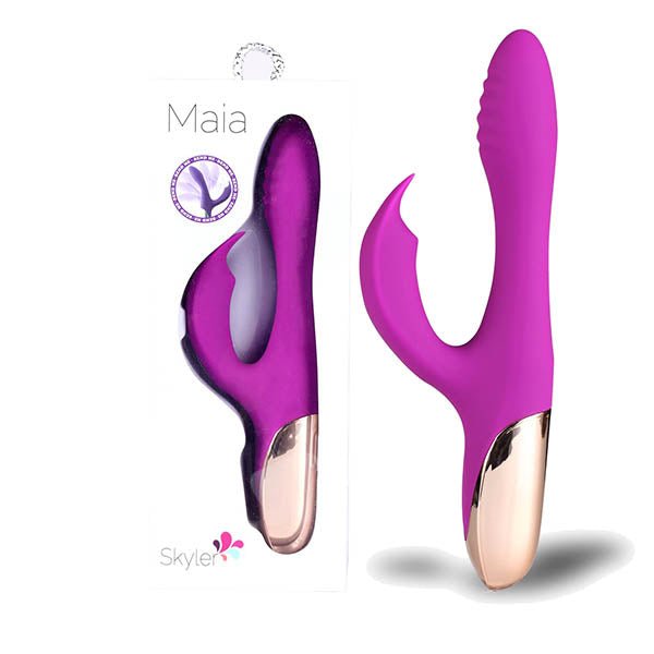 Maia Skyler - 21.6 cm USB Purple Rechargeable Bendable Rabbit Vibrator