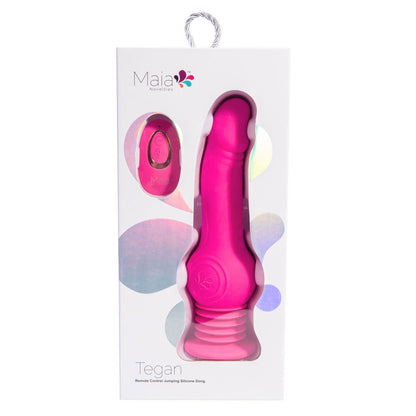 Maia TEGAN Pink 23.6 cm USB Rechargeable Jumping Vibrating Dong with Remote