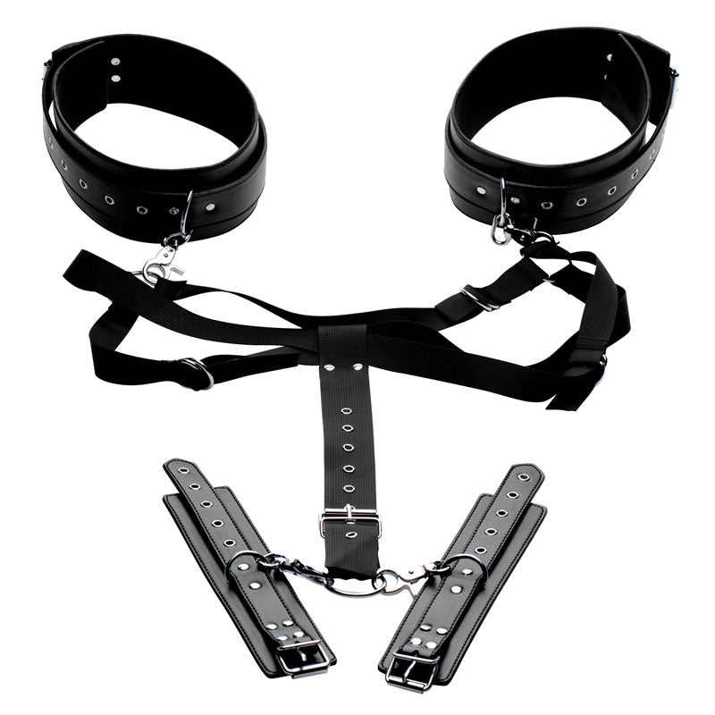 Master Series Acquire Thigh Harness & Wrist Cuffs Black Restraints