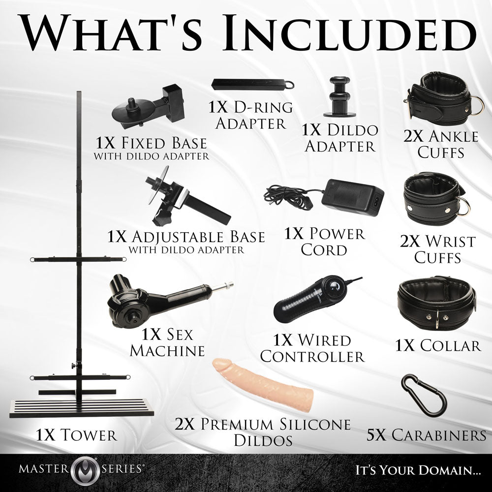 Master Series Ultimate Enforcer Forced Orgasm Tower with Mains Powered Machine