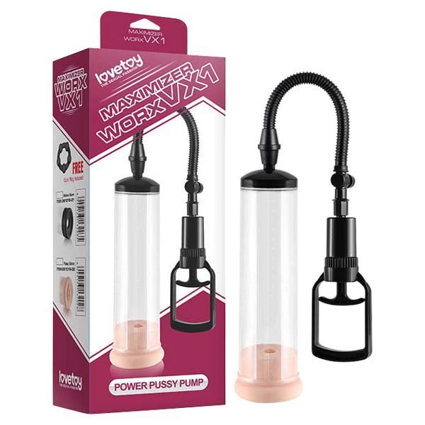Maximizer Worx VX1 Clear Penis Pump with Vagina Sleeve & Cock Ring