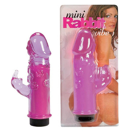 Mini Rabbit Vibe Purple 12.7 cm (5'') Vibrator with Rabbit Clit Stimulator