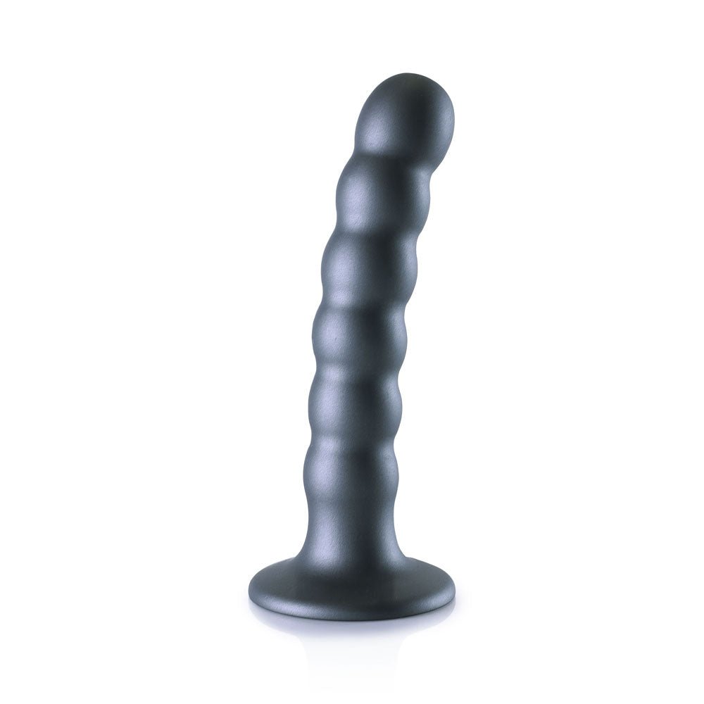 OUCH! Beaded Silicone G - Spot Dildo - Grey 5'' / 13cm